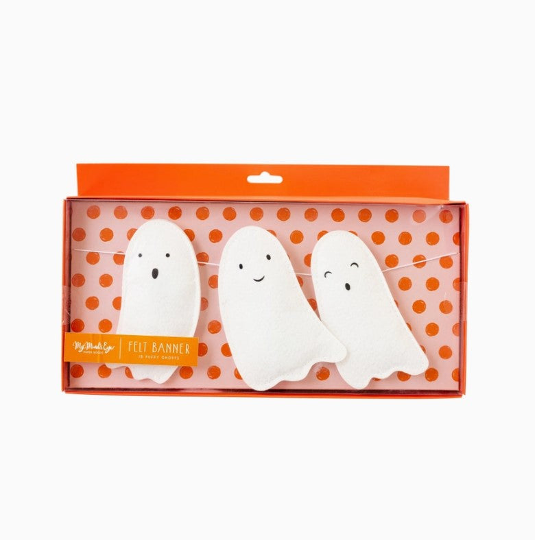 Puffy Felt Ghosts Adjustable Banner