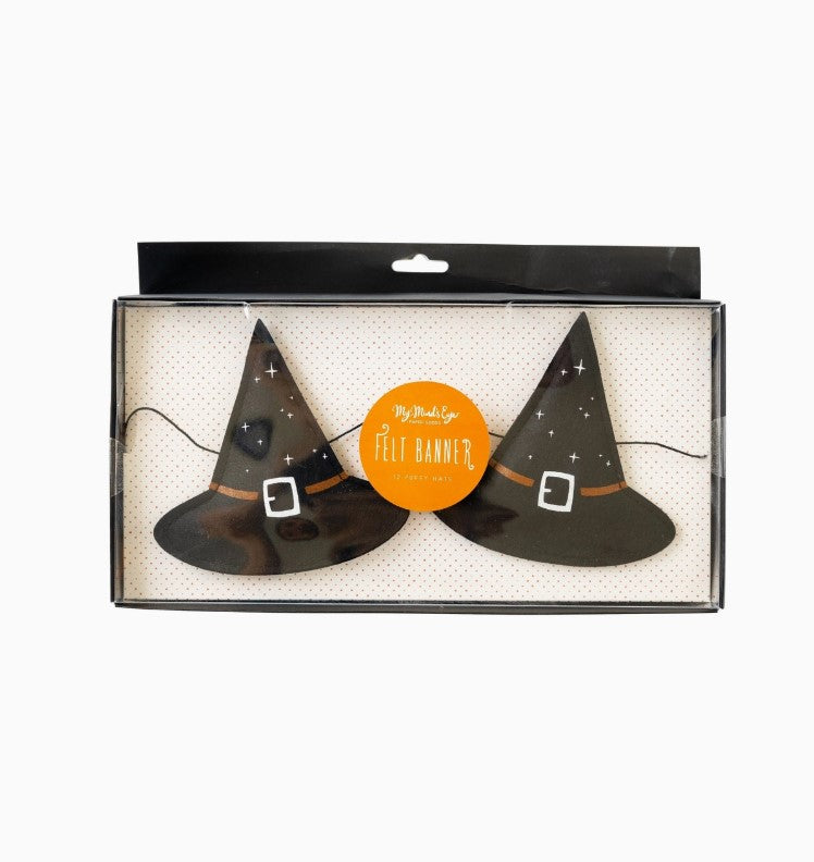 Puffy Felt Witch Hat Adjustable Banner