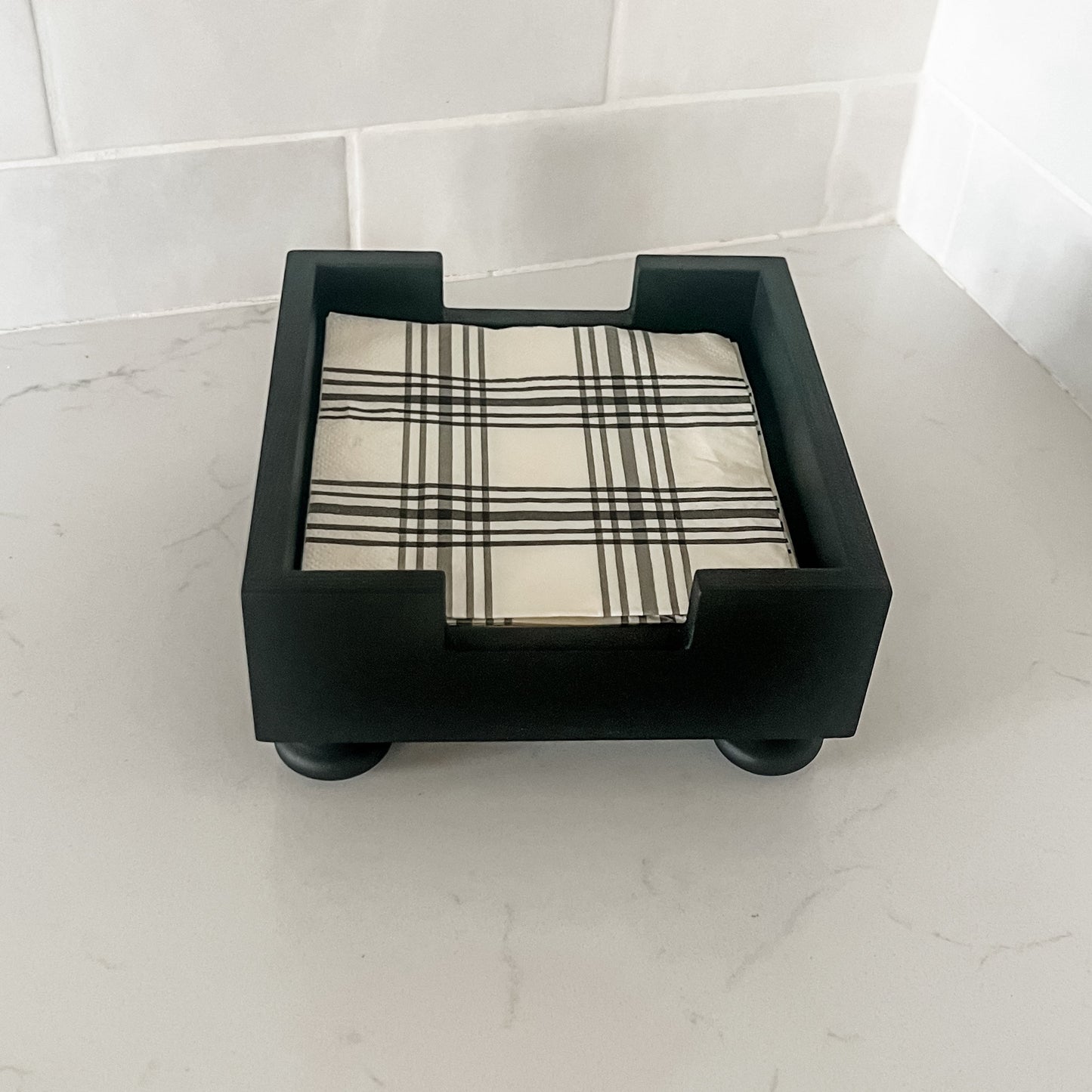 Party & Celebration Classy Beverage Napkin Holder entertaining hosting wood serveware