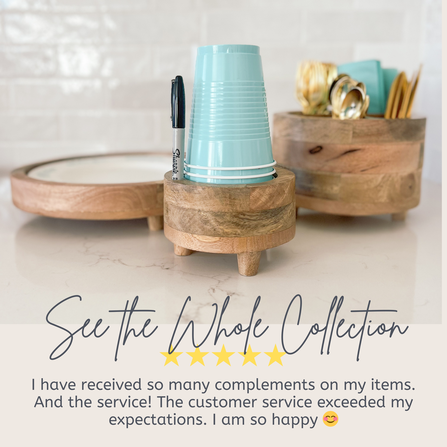Party & Celebration I'm a Natural Plate Holder entertaining hosting wood serveware