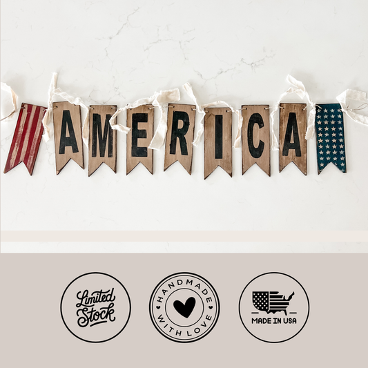 party Stars & Stripes – Limited Edition America Garland entertaining hosting wood serveware
