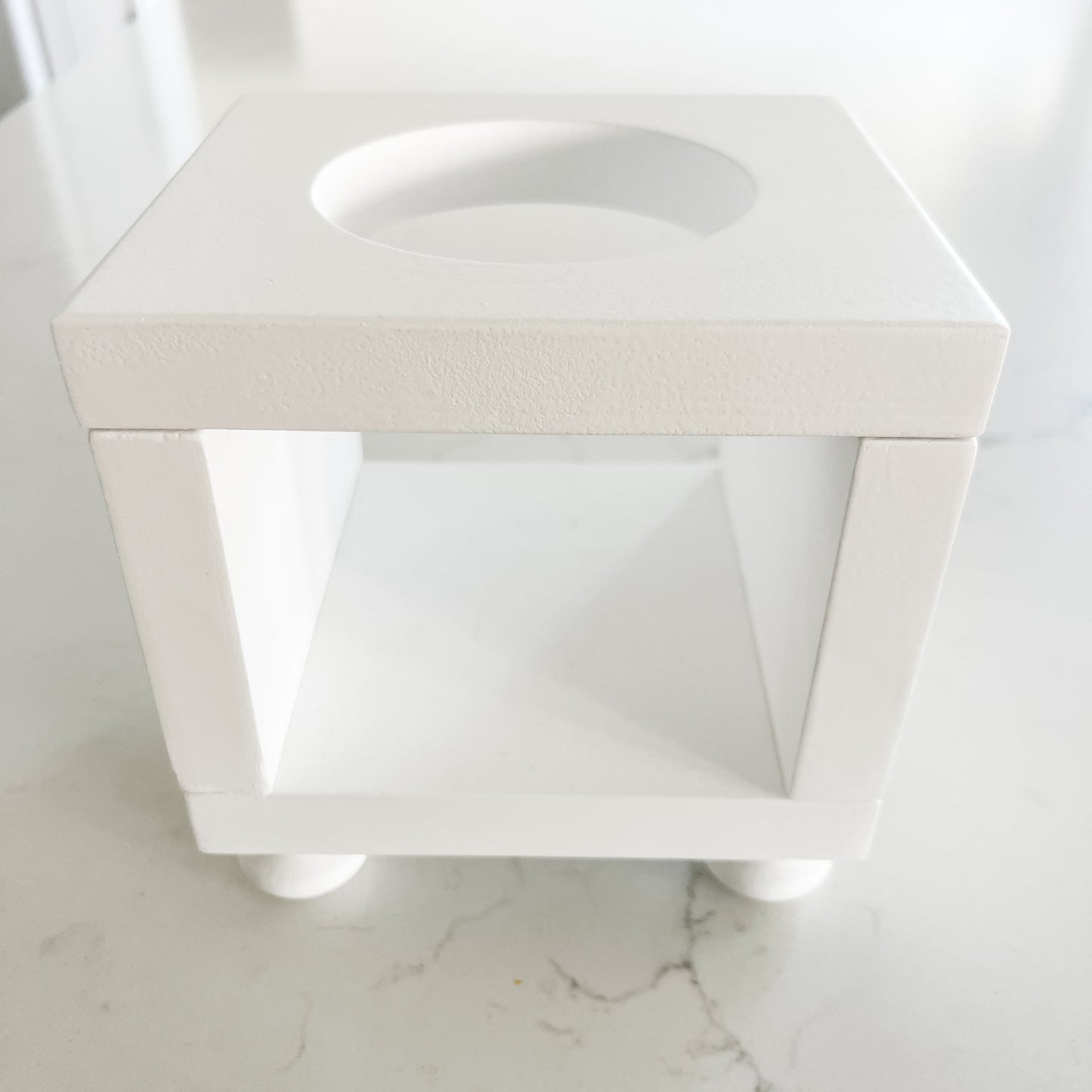 Storage Just the holder / White - No distressing Classy Jar Pump Holder (Sanitizer Station) entertaining hosting wood serveware