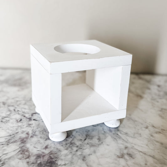 Storage Just the holder / White with light distressing (visible wood on edges) Classy Mason Jar Holder (Sanitizer Station) entertaining hosting wood serveware