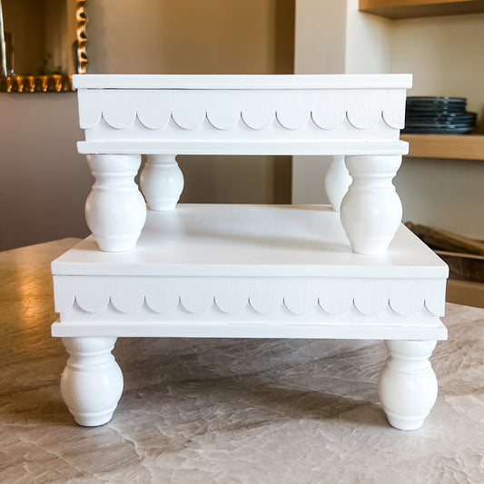 Cottage Raised Elevated Server (Set of 2)