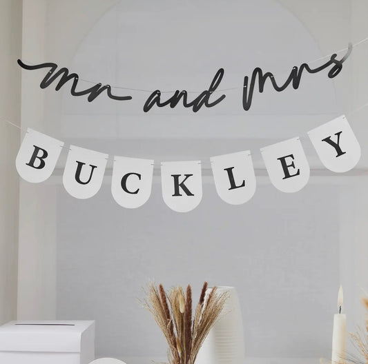 Mr & Mrs Personalized Banner Kit