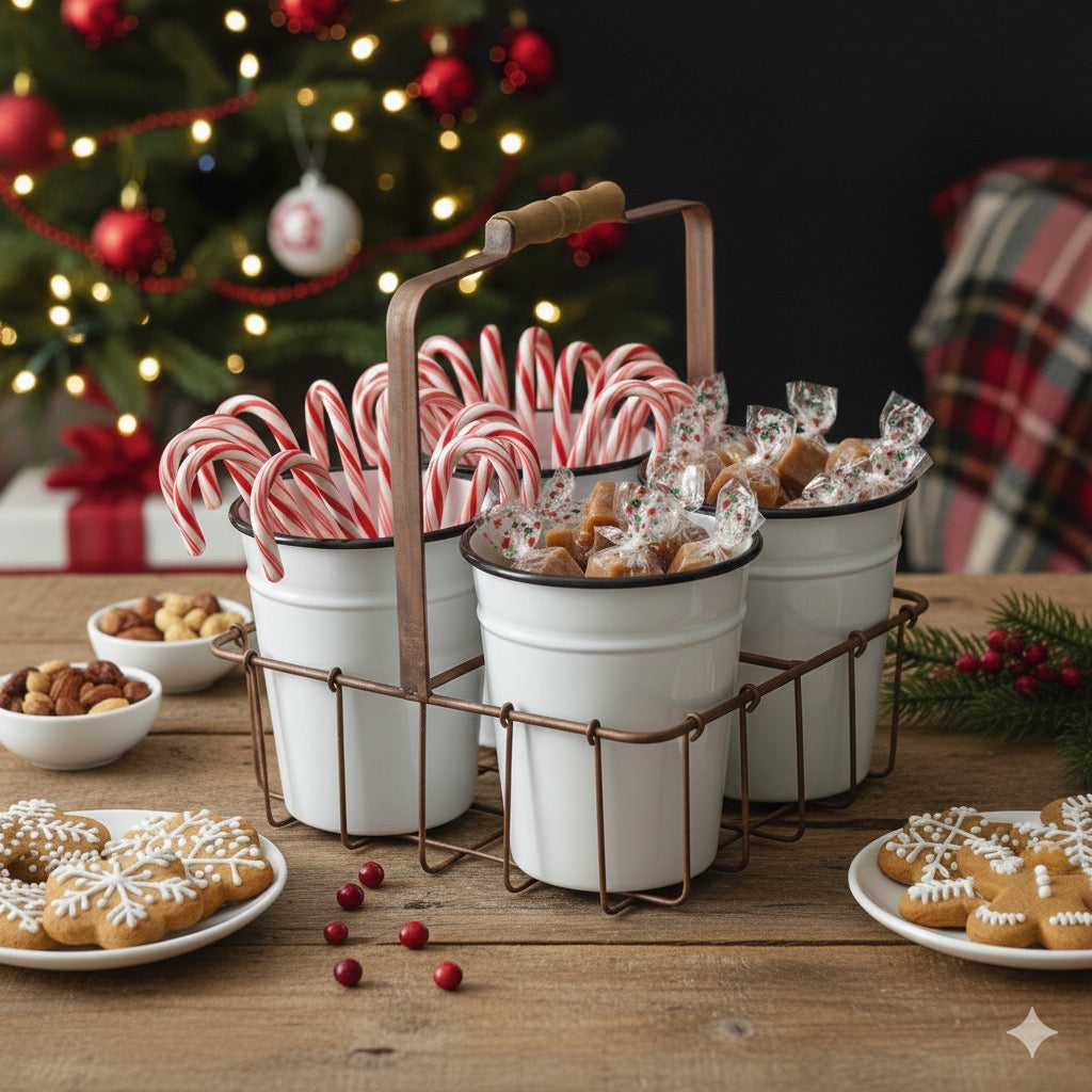 So Farmhouse Enamel Bucket Caddy