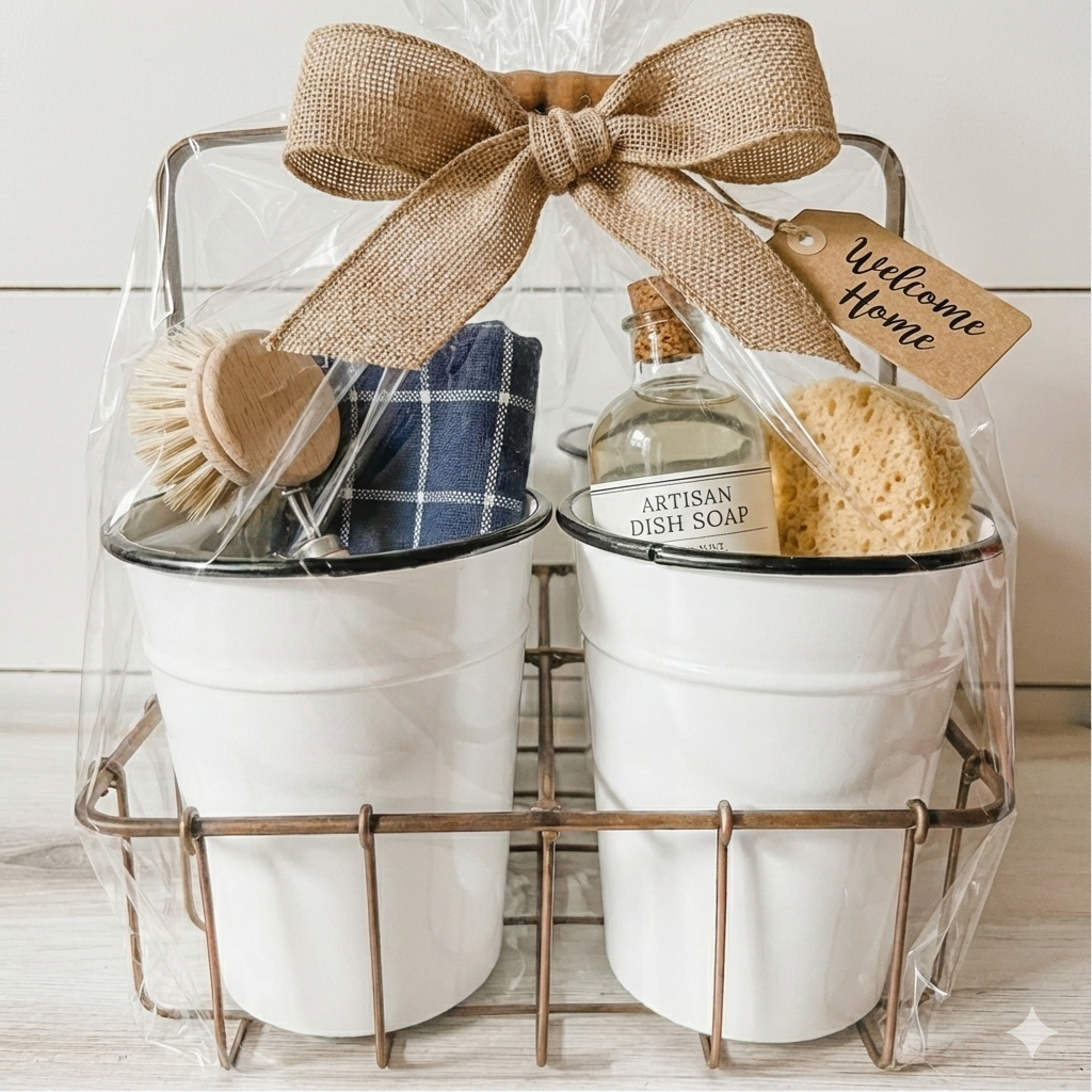 So Farmhouse Enamel Bucket Caddy
