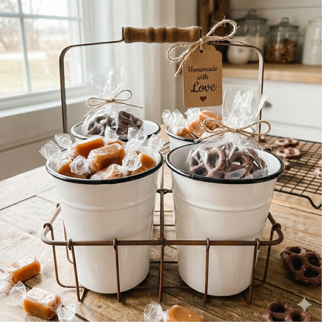 So Farmhouse Enamel Bucket Caddy