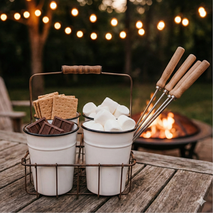 So Farmhouse Enamel Bucket Caddy