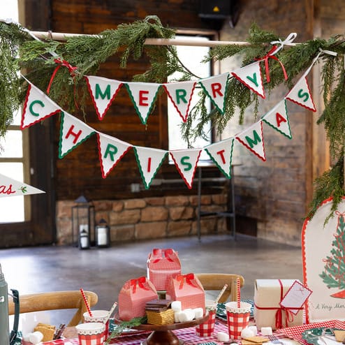 Merry Christmas Layered Felt Banner