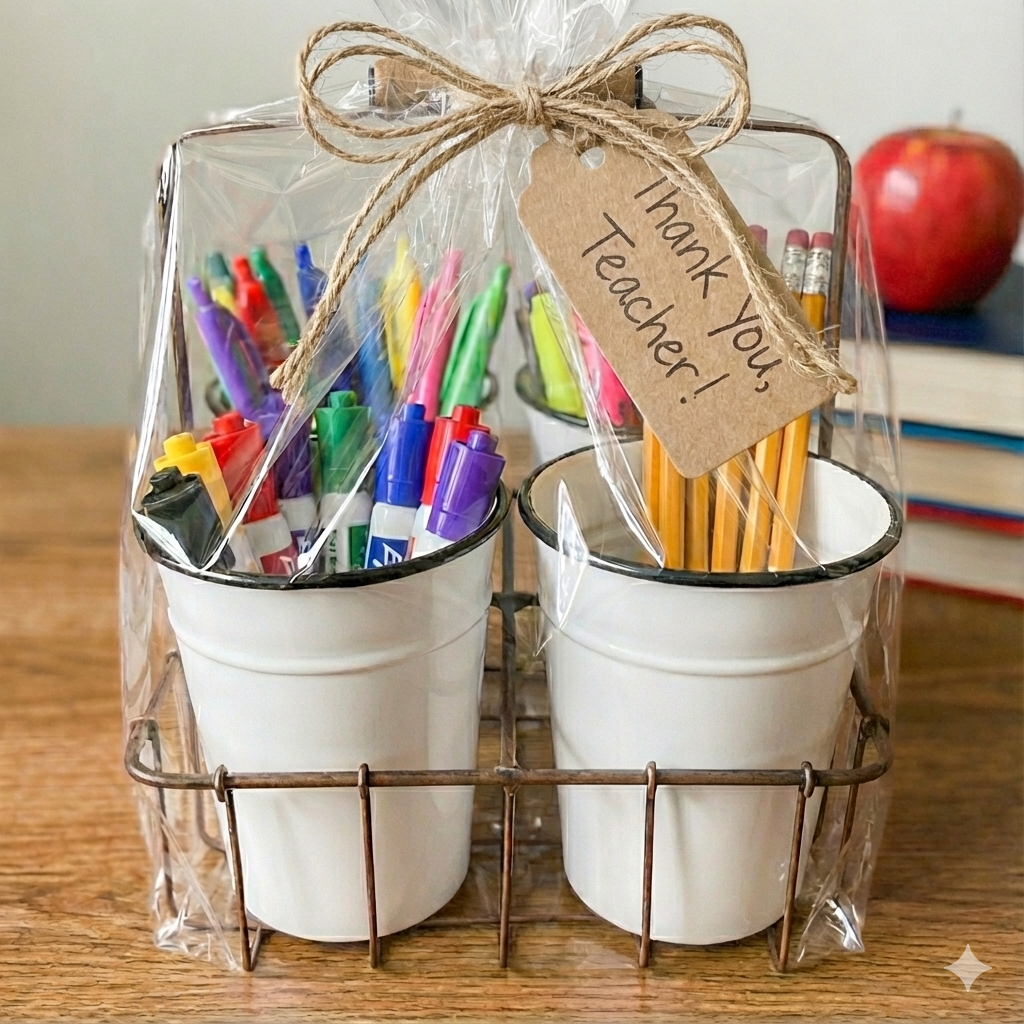 So Farmhouse Enamel Bucket Caddy