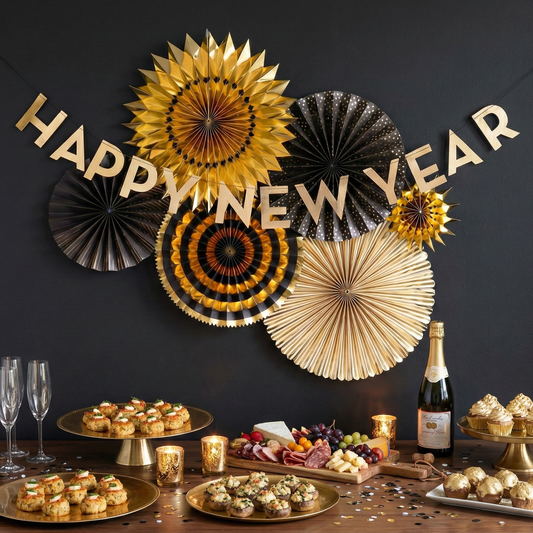 Gold Foil New Years Eve Banner