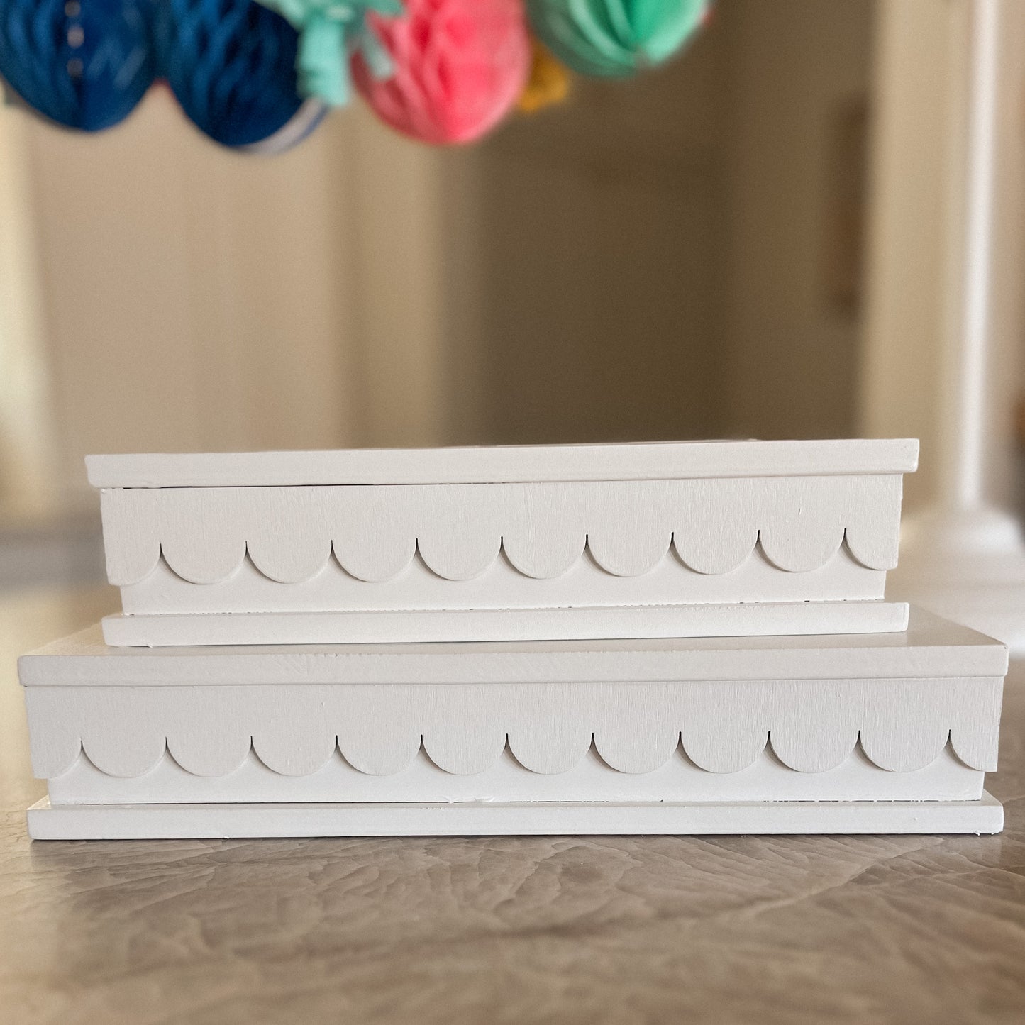 Cottage Raised Elevated Server (Set of 2)
