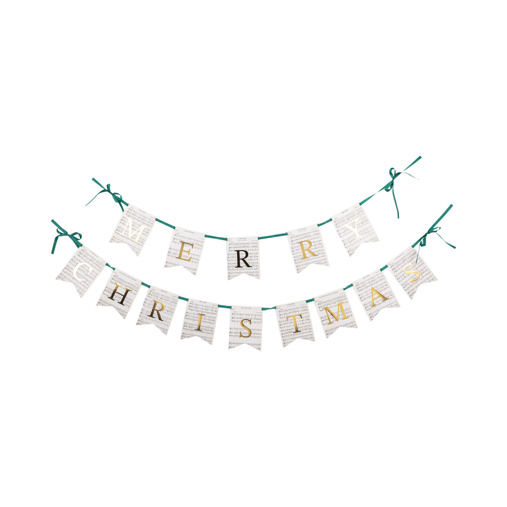 Merry Christmas Music Paper Banner
