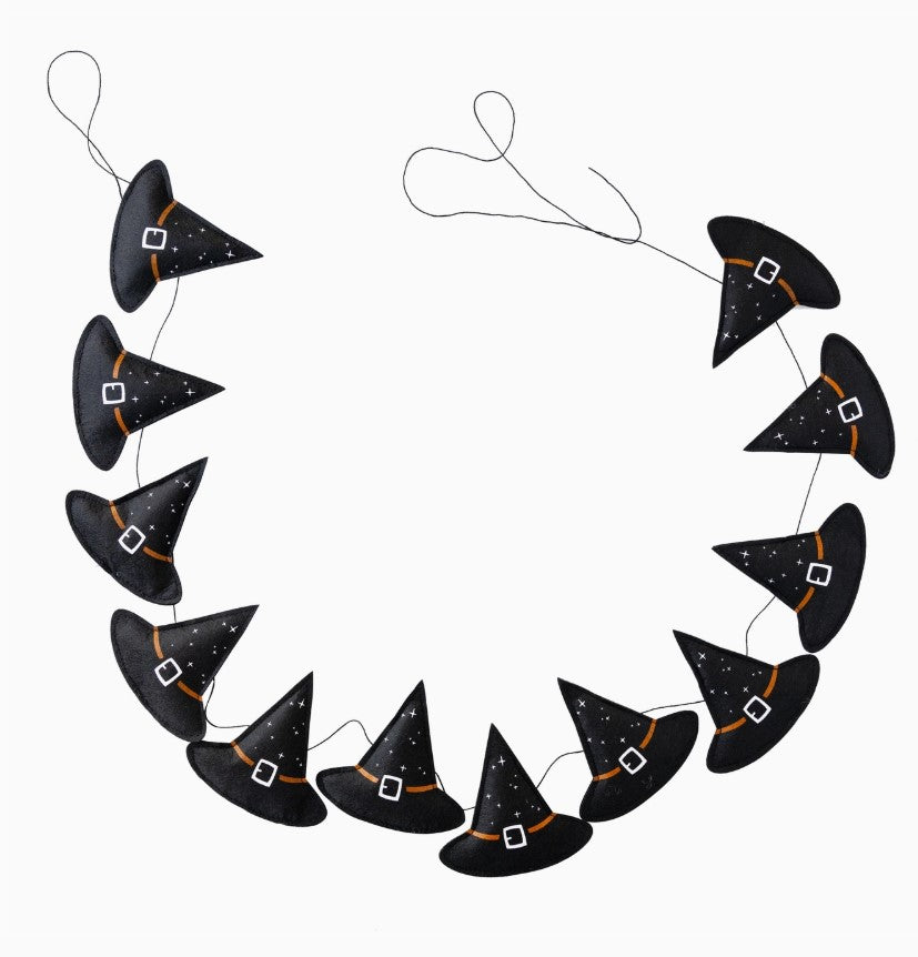 Puffy Felt Halloween Witch Hat Banner (Adjustable)