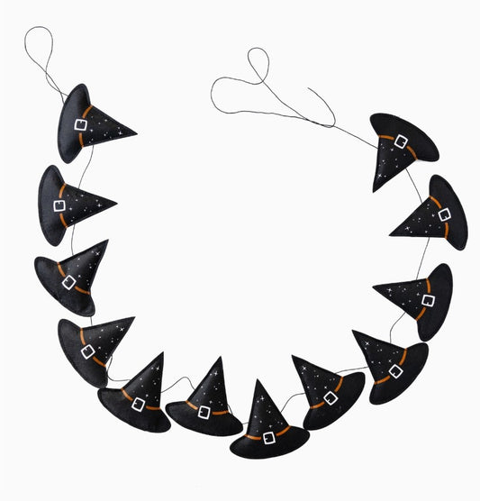 Puffy Felt Halloween Witch Hat Banner (Adjustable)
