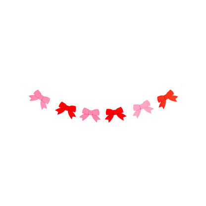 Red & Pink Felt Bow Banner