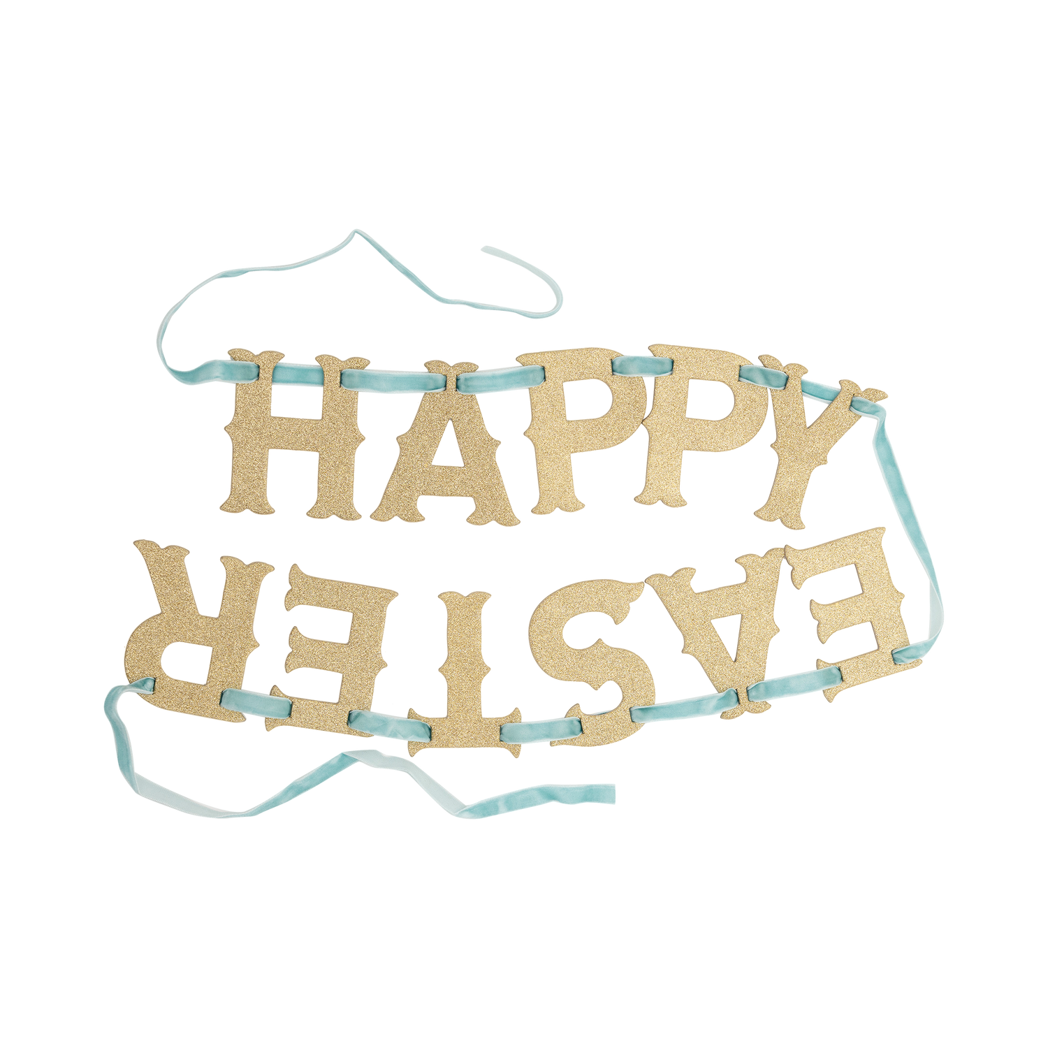 Happy Easter Glitter Banner - Gold Chipboard Letter Garland