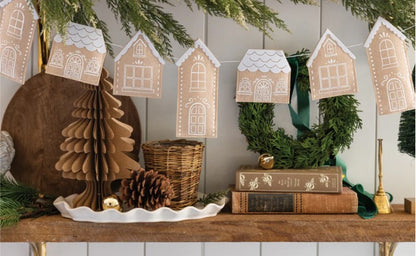 Gingerbread Houses Felt Garland - Puffy Holiday Banner