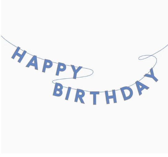 Blue Happy Birthday Banner
