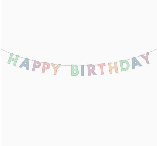 Pastel Happy Birthday Banner