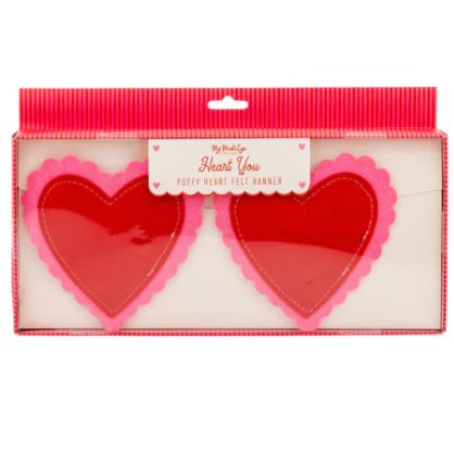 Heart Felt Valentines Puffy Heart Banner