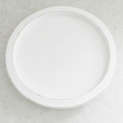 Decorative Trays Farmhouse Round Tray entertaining hosting wood serveware