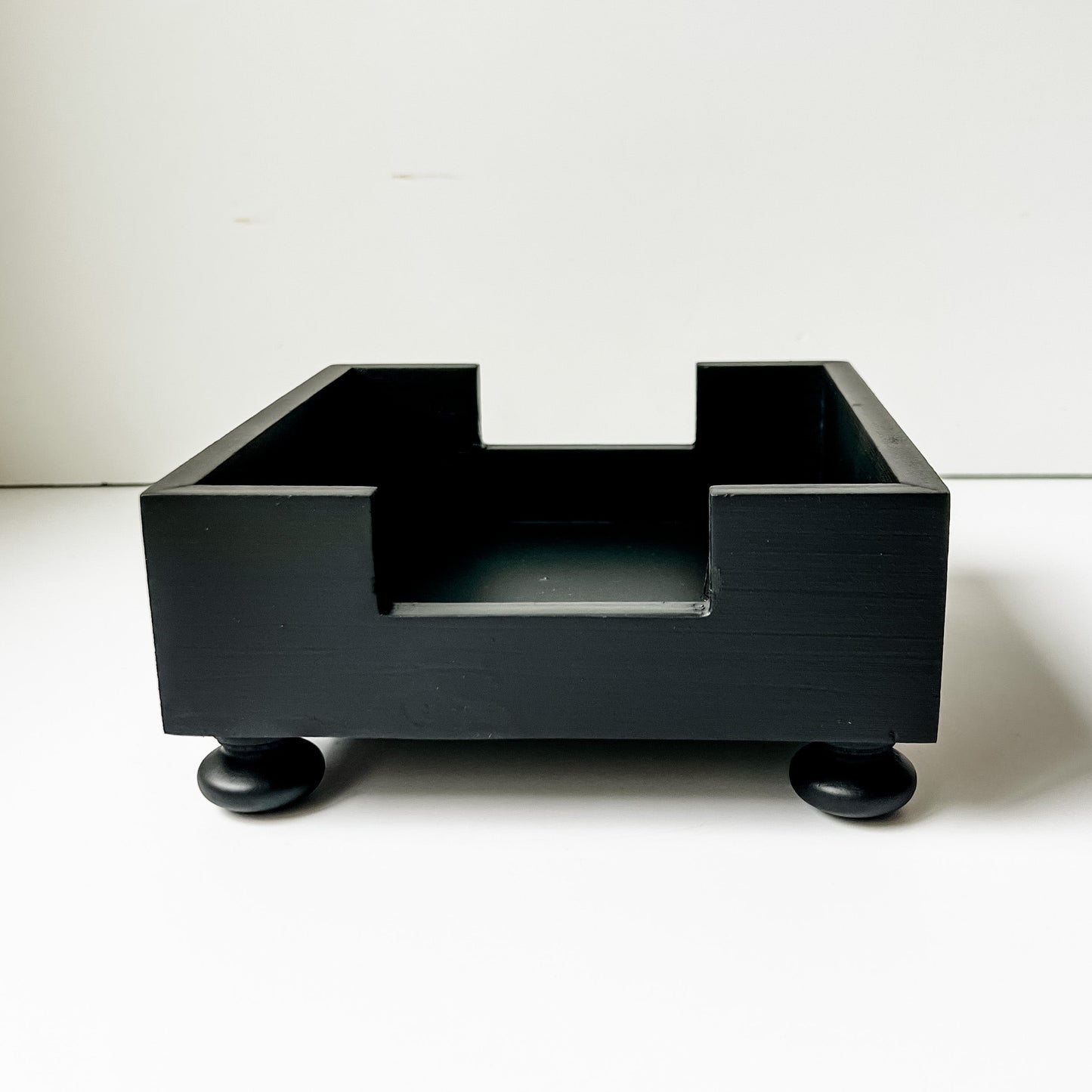 Party & Celebration Black - No Distressing Classy Napkin Holder entertaining hosting wood serveware