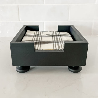 Party & Celebration Black Non Distressed Classy Beverage Napkin Holder entertaining hosting wood serveware