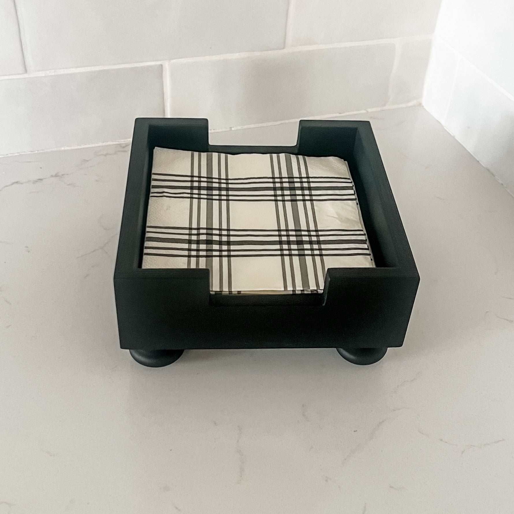 Party & Celebration Classy Beverage Napkin Holder entertaining hosting wood serveware