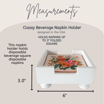 Party & Celebration Classy Beverage Napkin Holder entertaining hosting wood serveware