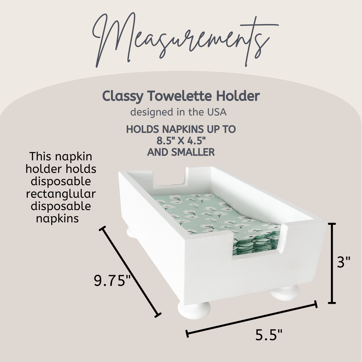 Party & Celebration Classy Towelette Holder entertaining hosting wood serveware