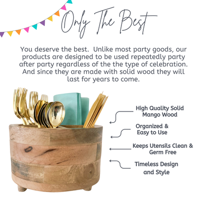 Party & Celebration I'm a Natural Utensil Caddy entertaining hosting wood serveware