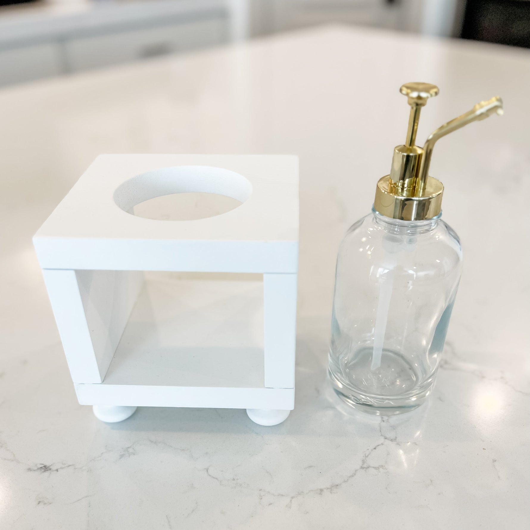 Storage Classy Jar Pump Holder (Sanitizer Station) entertaining hosting wood serveware