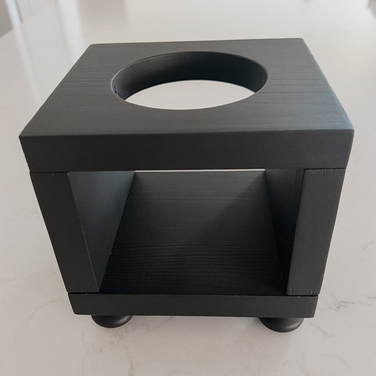 Storage Just the holder / Black Classy Jar Pump Holder (Sanitizer Station) entertaining hosting wood serveware