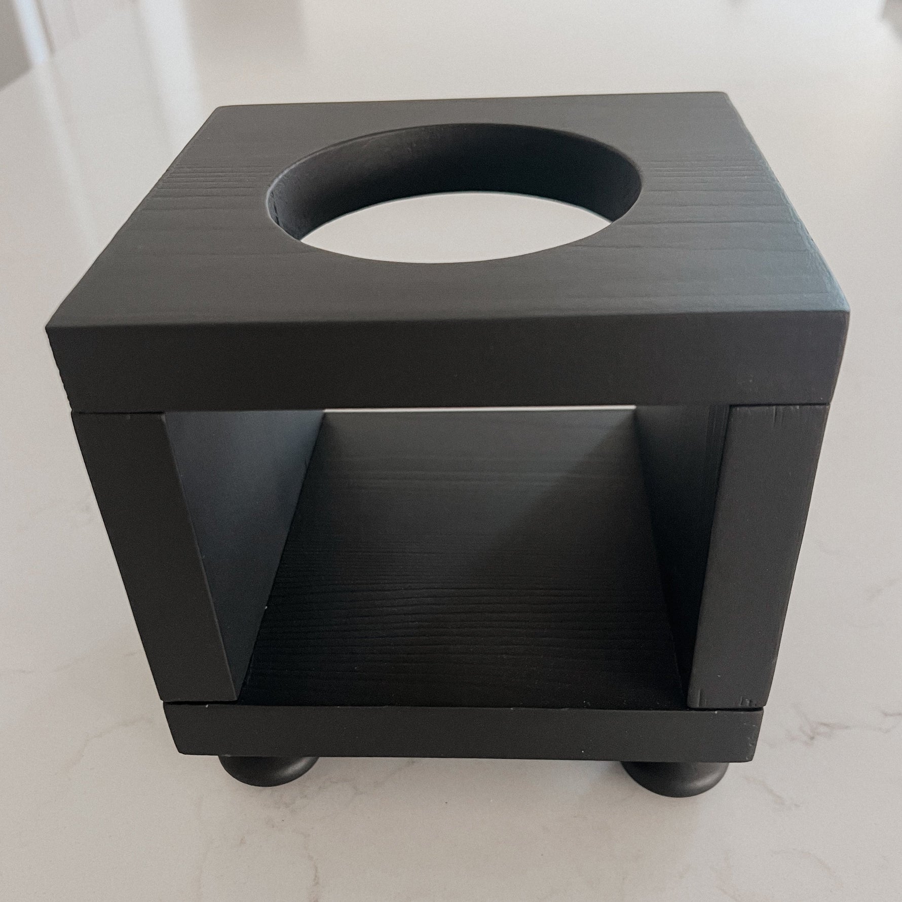 Storage Just the holder / Black Classy Jar Pump Holder (Sanitizer Station) entertaining hosting wood serveware