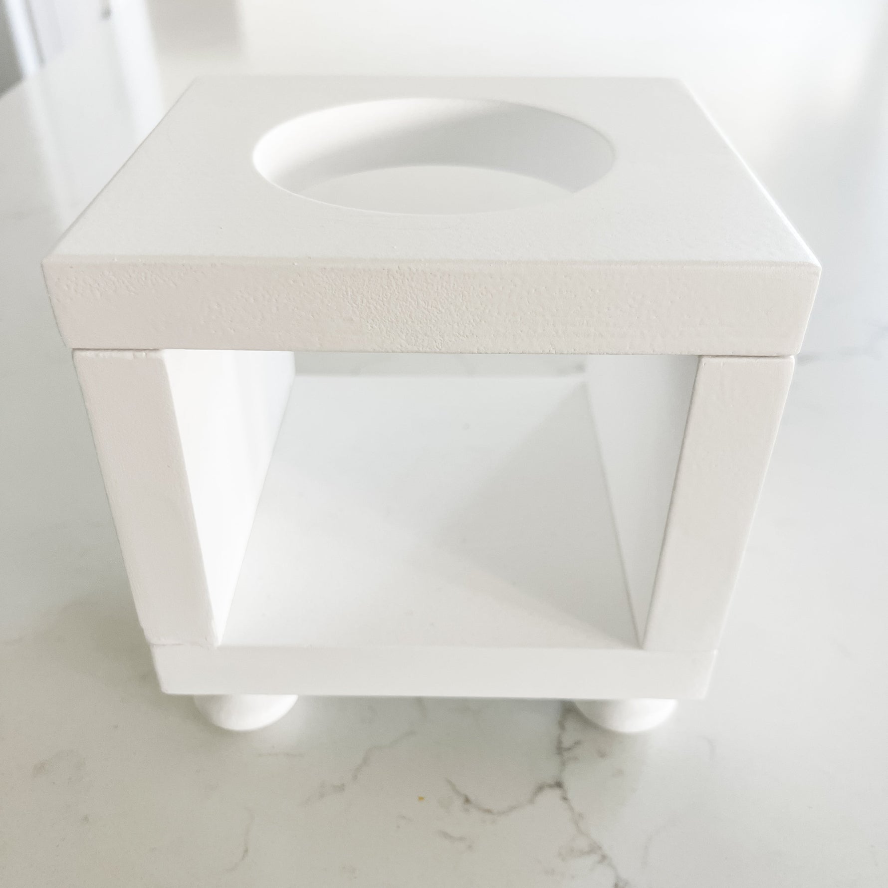 Storage Just the holder / White - No distressing Classy Jar Pump Holder (Sanitizer Station) entertaining hosting wood serveware