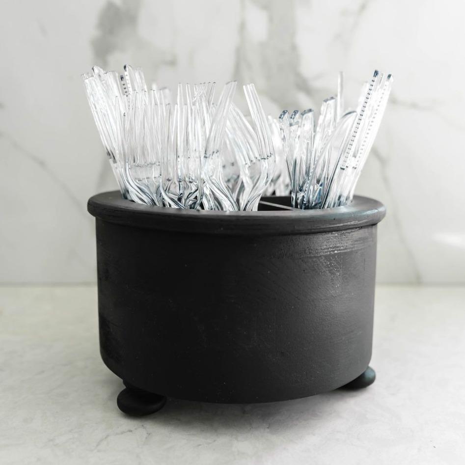 Party & Celebration Black So Classy Utensil Caddy entertaining hosting wood serveware