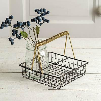 party More Toppings Please Rustic Wire Caddy entertaining hosting wood serveware